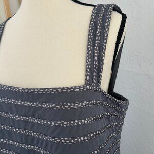 Jacques Vert Dress Dark Gray Chiffon Midi length Size 14 - 42 EUR Sleeveless
